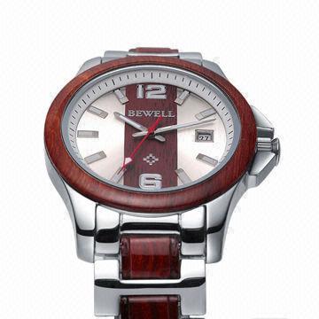 Fashionable Business Men's High-quality Automatic Watch with Stainless Steel/Red Sandalwood Material