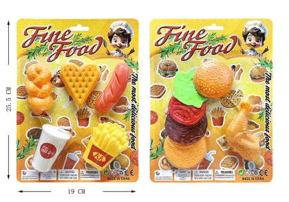 Miniature Fast Food & Toy Collection: DollarToy Burger, Chicken Thigh Fries, Ham Waffle, and More