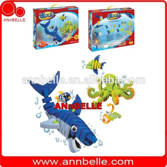 3D sea animal toys sea lifes 3D puzzle shark and octopus