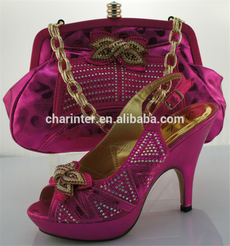 Italian Matching Shoe and Bag Set pink