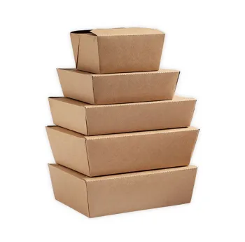 Customized Disposable Brown Kraft Paper Lunch Box