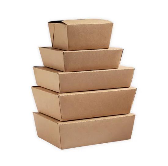 Customized Disposable Brown Kraft Paper Lunch Box