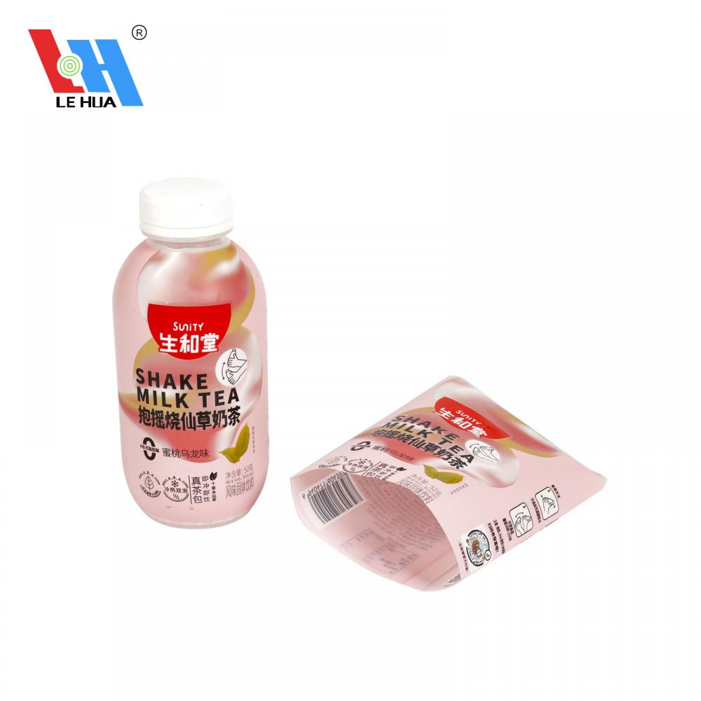 Banda de envoltura de etiqueta de manga retráctil para botella de té con leche