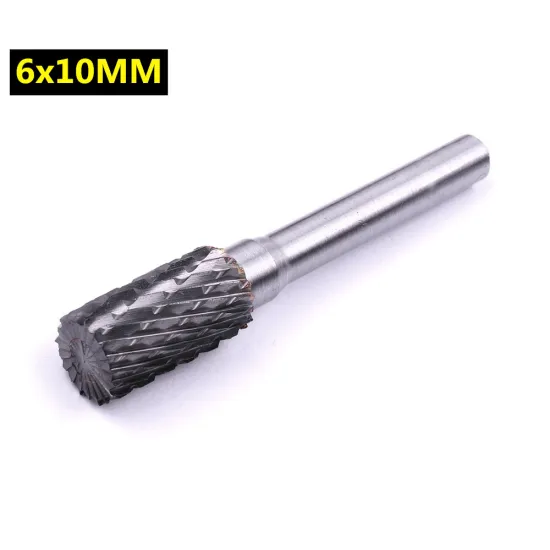 1PCS 6mm Shank Tungsten Carbide Burrs Double Cut 10mm Blade Rotary File Cutter for Metal Dremel Rotary Tools