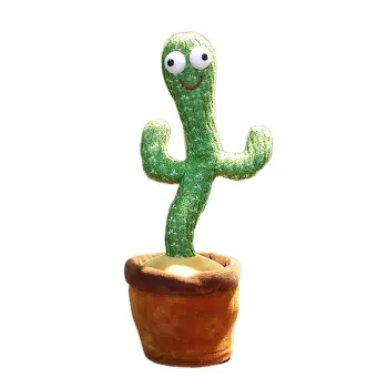 Talking Cactus Toy Repeats What You Say While Dancing with a Hat