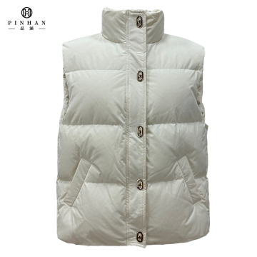 Custom White Duck Down Puffer Vest for Women
