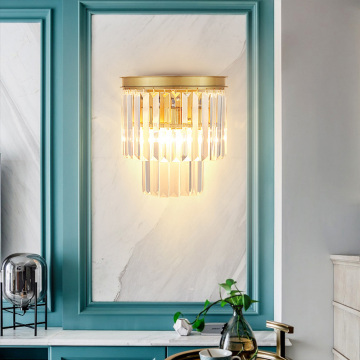 Modern Gold LED Crystal Wall Lamp for Luxury Living Room Decoration