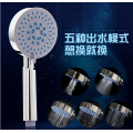 Hot sale Round five function Chrome Plated ABS portable Rain mist spa top hand shower