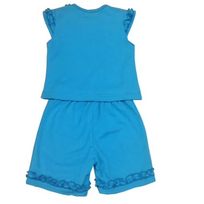 Blue Baby Clothing Sets Kids Boutique Clothing Sets Ruffle Toddler Outfits for Girl