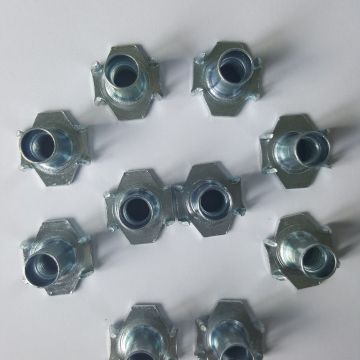 Zinc Plated Furniture HOPPER FEED NOTCHED PRONG T-Nut