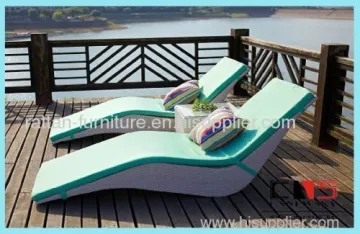 Outdoor Patio Garden Furniture Pe Wicker Sunbed Chaise Lounger 