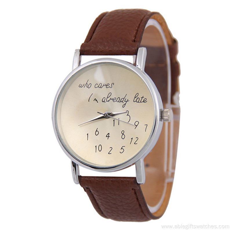 Fashion Design Business Men Leather Strap Wrist Watch