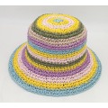 Handmade Crochet multicolor paper sttraw children hat