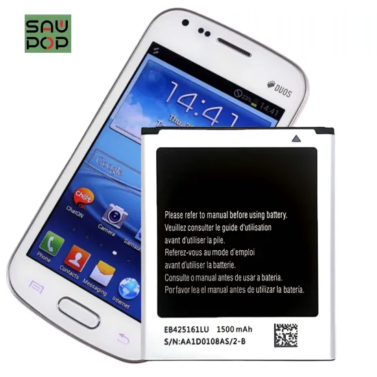 EB425161LU Mobile Phone Battery for Samsung Models: Trend Plus, I8160, S7560, S7562, S7582, S7580, S7583, I8190, I8200, I739, I759, I669