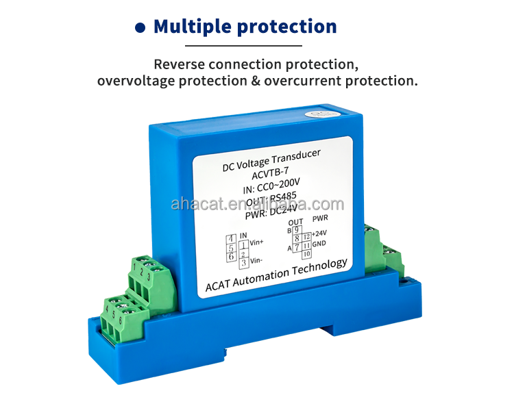 Rs485 4-20ma Output Ac Dc Voltage Transmitter Sensor Transducer - 50v ...