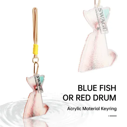 SWAGE Tail Series Keyring-Red drum/Blue fish