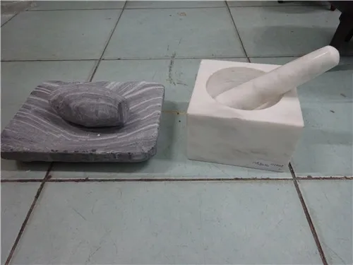 Square Stone Mortar and Pestle