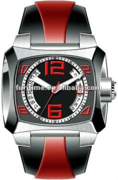 silicone sport watch New sporty chronograph watch fashion design with silicone strap