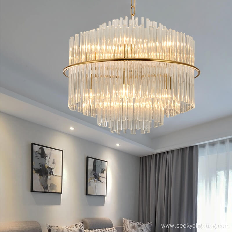 Luxury Crystal Chandelier Modern Glass Hanging Lamp