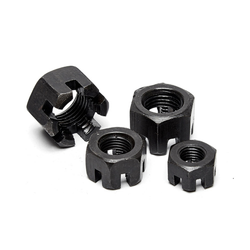 Metric hex slotted nuts