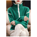 Turtleneck pullover zipper sweater woman