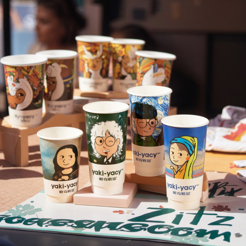 Copos de café isolados compostáveis ​​de 16 onças para uso artesanal