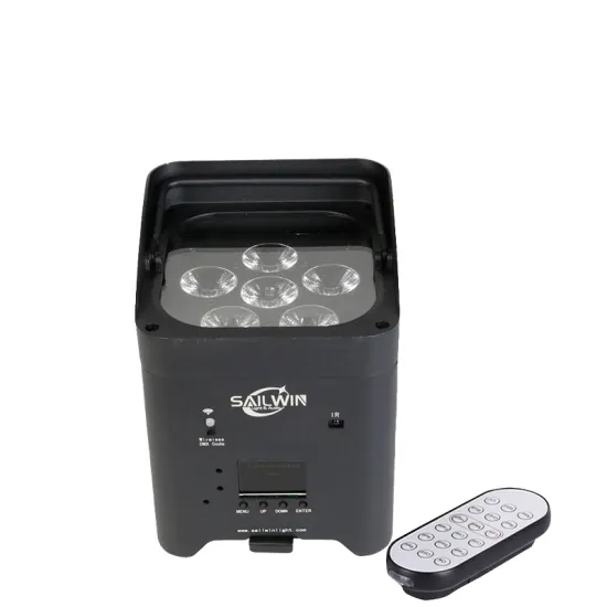 6-in-1 Battery-Powered LED Par Light for Disco Stage with RGBAW UV DMX512 and IP20 Rated Flight Case