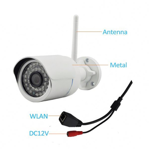 CCTV H.264 1.0MP Wireless WiFi Bullet IP Camera