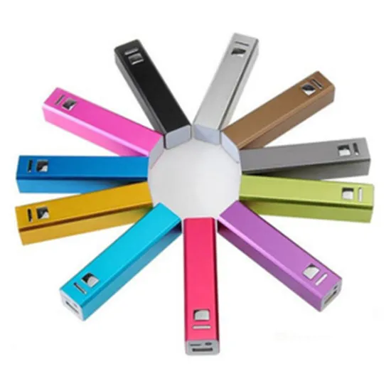 universal aluminium square tube power bank 2600mah