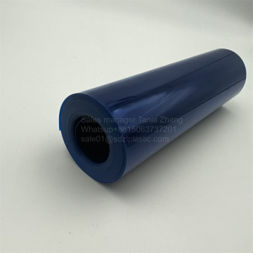 Translucent blue glossy PVC film sheet