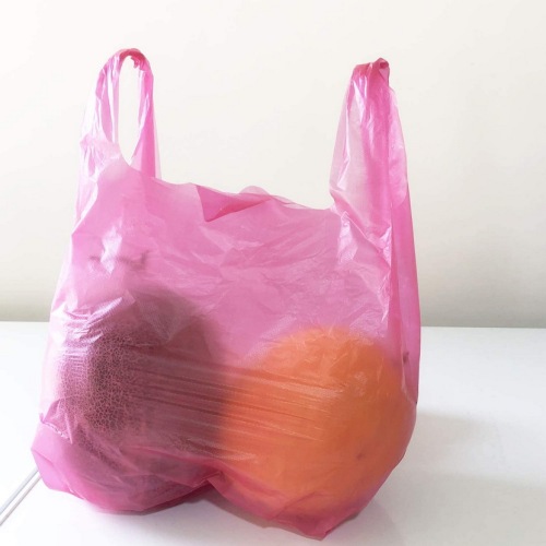 Colorful Red Pink Clear Shopping Bags Wholesale