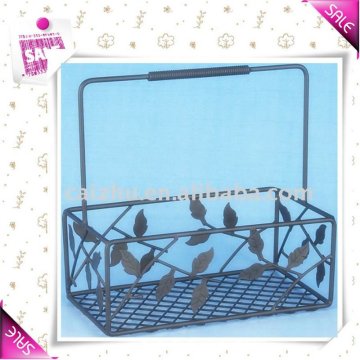 Black powder spray coated iron wire gift basket