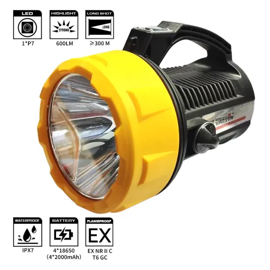 WarSun Outdoor Explosion-Proof Miner Searchlight H9002: 600lm High Lumen, IP66 Waterproof, Safety Power Bank Light