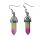 Rainbown Glass Crystal Bullet guérison des boucles d&#39;oreilles chakra