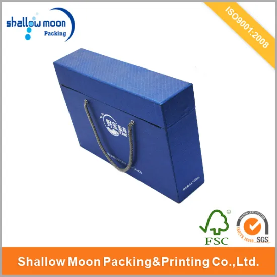 Fruit packing paper box with rope handle