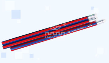 Hexagonal Wooden Striped Lead Pencil with Eraser Head(GS-HP002)