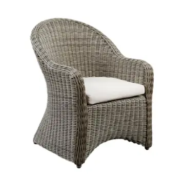 Custom High Back Wicker Dining Chair - Outdoor Furniture Round Vine Wicker Chair