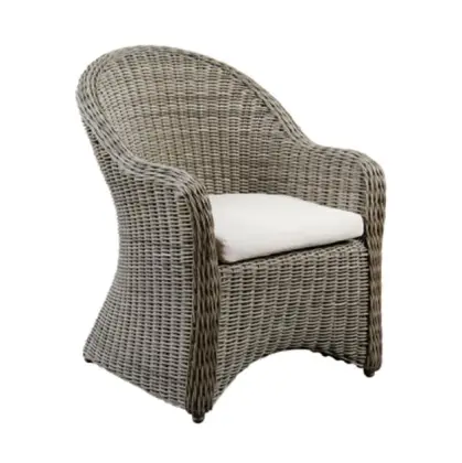Custom High Back Wicker Dining Chair - Outdoor Furniture Round Vine Wicker Chair