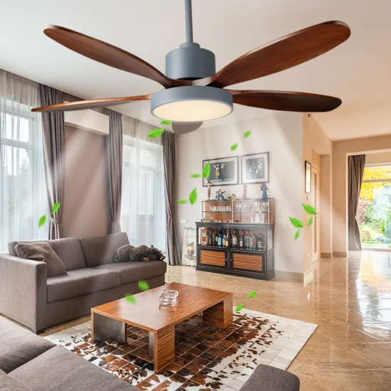 SLYNN Modern Smart Fan Light - 52 inch DC Motor Ceiling Fan with LED Lamp and Solid Wood Blades