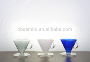 Classic Series Coffee Filter / High Borosilicate Glass Dripper Blue/Whit/Green