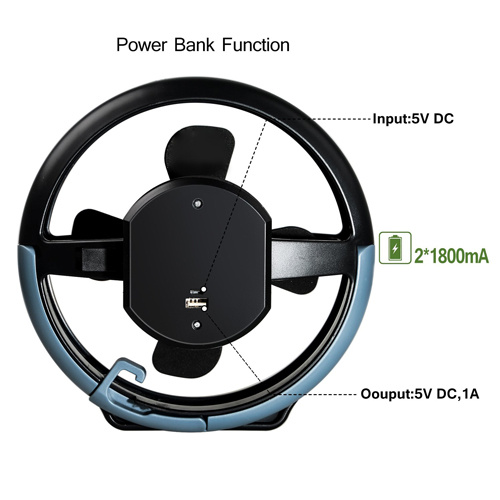 Újratölthető ventilátor fény Power Bank funkcióval