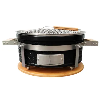Portable Kamado Ceramic BBQ Tool: Auplex Round 08N Japanese Charcoal BBQ Grill