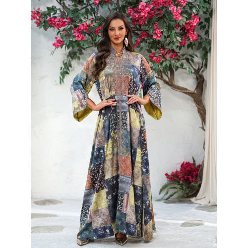 لباس ماکسی ساده Bohemian Patchwork برای زنان کافتان