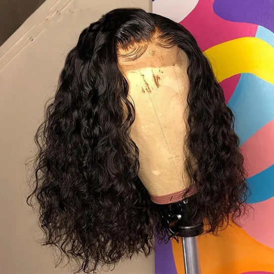Hd Full Lace Frontal Bob Wigs Wholesale Kinky Curly Raw Brazilian Virgin Human Hair Extension Transparent Lace Front Wig Vendor