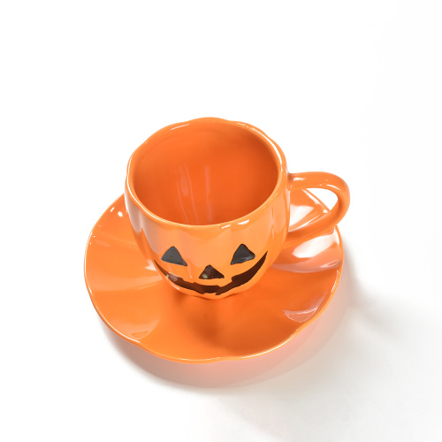 Halloween pumpkin cappuccino coffee ceramic espresso cup