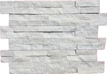 White quartz interlock shape bathroom stacked  stones