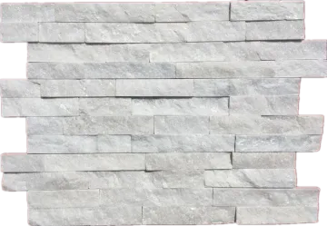 White quartz interlock shape bathroom stacked  stones