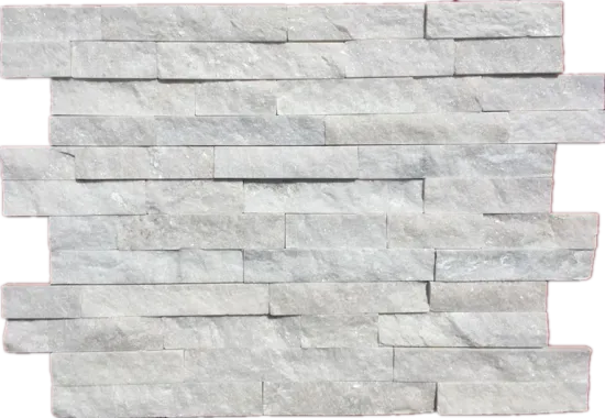 White quartz interlock shape bathroom stacked  stones