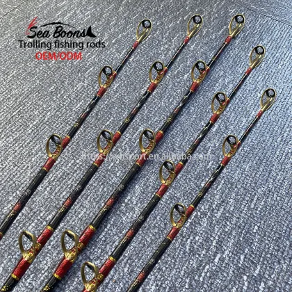 Sea Guide Fiberglass Heavy Duty Deep Sea Tuna Shark Fishing Rod