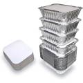 100% Aluminum Foil Disposable Food Packaging Containers